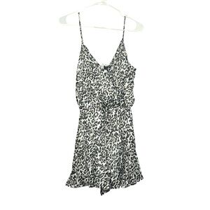 Leopard Print Sleeveless Romper - Size Large